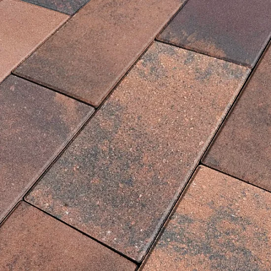 Тротуарная плитка ПРЯМОУГОЛЬНИК 4П6Ф 400*200*60 КОЛОРМИКС №15 Терракот Нобетек 60 мм