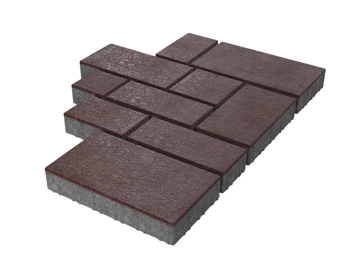 Тротуарная плитка Микс Сити Бордовый Stellard 60 мм