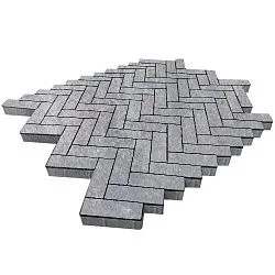 Тротуарная плитка Паркет Монохром Гладкая SteinRus 60 мм