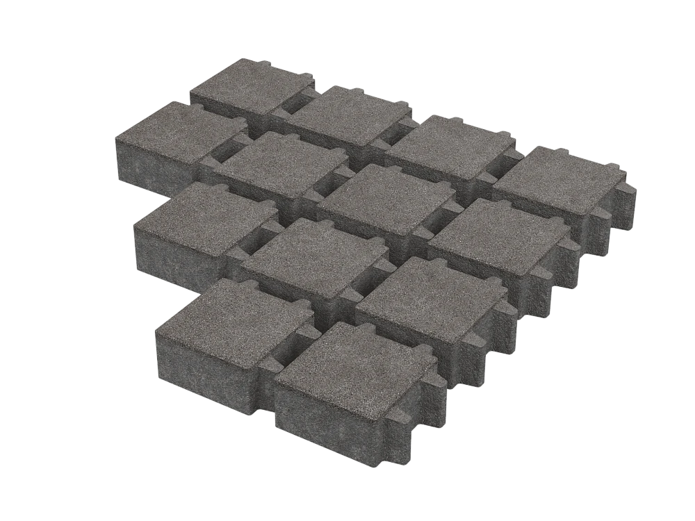 Тротуарная плитка Эко-квадрат Серый Stellard 80 мм