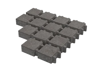 Тротуарная плитка Эко-квадрат Серый Stellard 80 мм