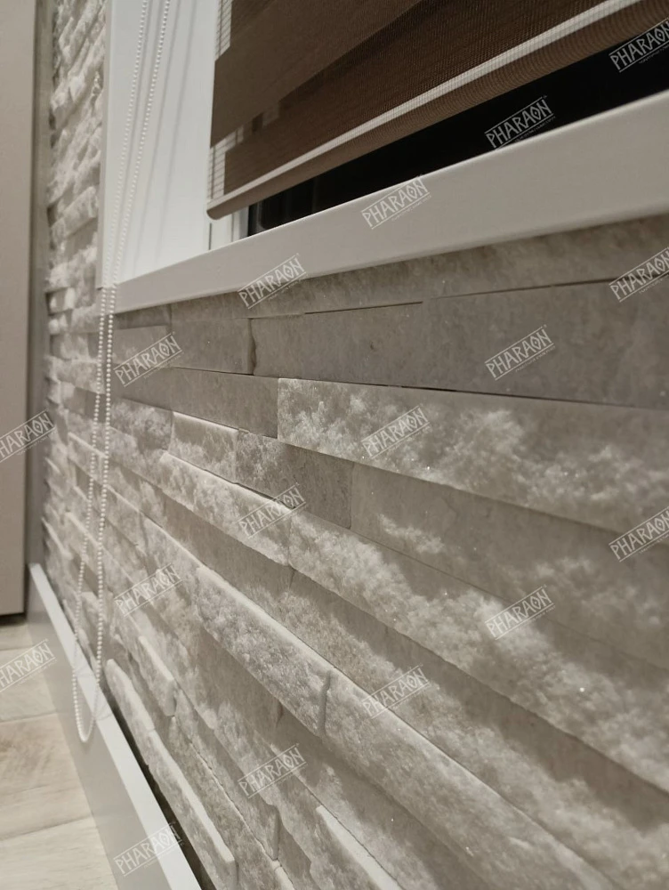 3D панель из натурального камня Кварцит Белый Классик Pharaon