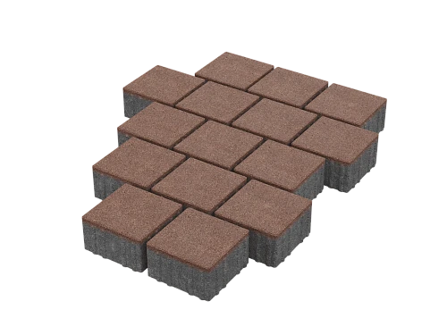 Тротуарная плитка Квадрат 15х15 Бордовый Stellard 80 мм