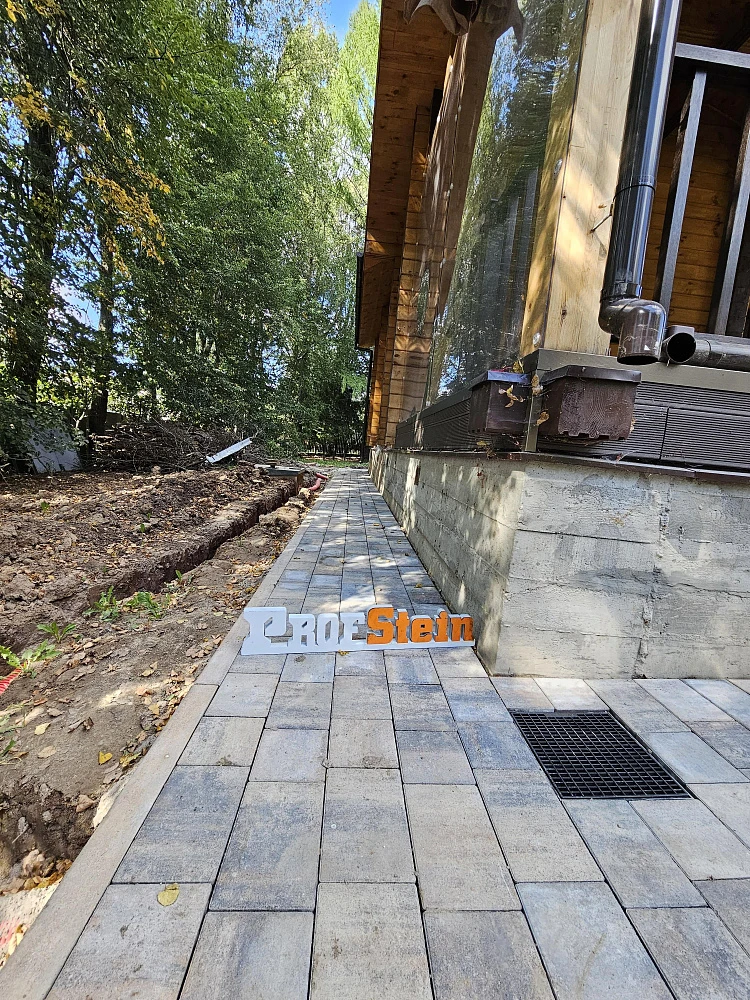 Укладка брусчатки Steingot с подготовкой бетонного основания