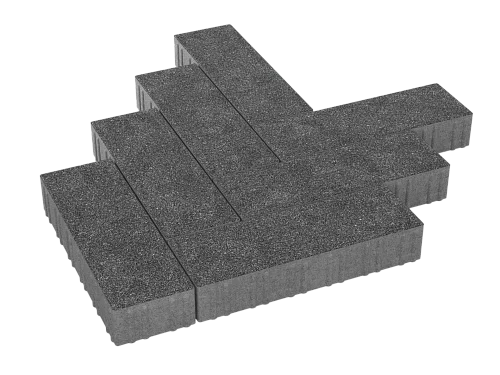 Тротуарная плитка Паркет Черный агат Stellard 80 мм
