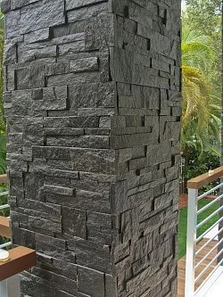 3D панель из натурального камня Кварцит Чёрный Модерн Pharaon