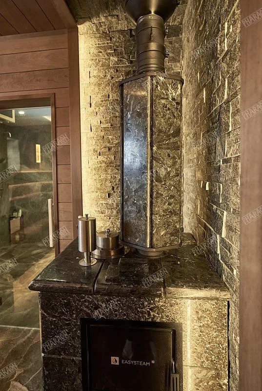 3D панель из натурального камня Кварцит Чёрный Модерн Pharaon