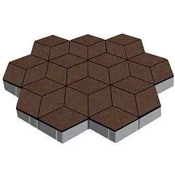 Тротуарная плитка Полярная звезда Коричневый Гладкая SteinRus 60 мм