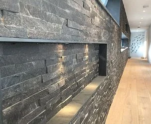 Плитка Сланец черный (нарезка) 70х300 Pharaon