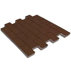 Тротуарная плитка Грас Коричневый Гладкая SteinRus 80 мм