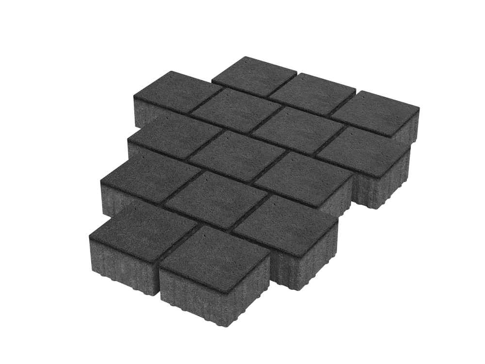 Тротуарная плитка Квадрат 15х15 Черный Stellard 80 мм