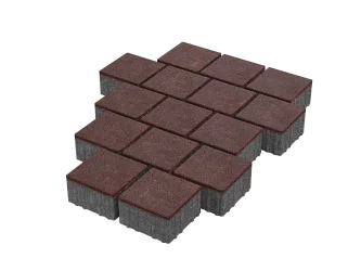 Тротуарная плитка Квадрат 15х15 Бордовый Stellard 80 мм