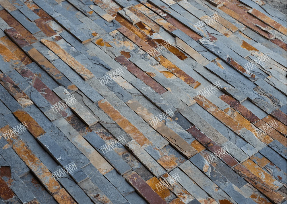 3D панель из натурального камня Сланец Мультиколор Классик Pharaon