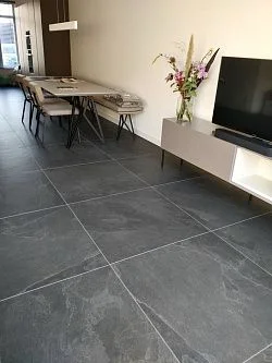 Плитка Черный сланец (натуральный скол) 600х600 Pharaon