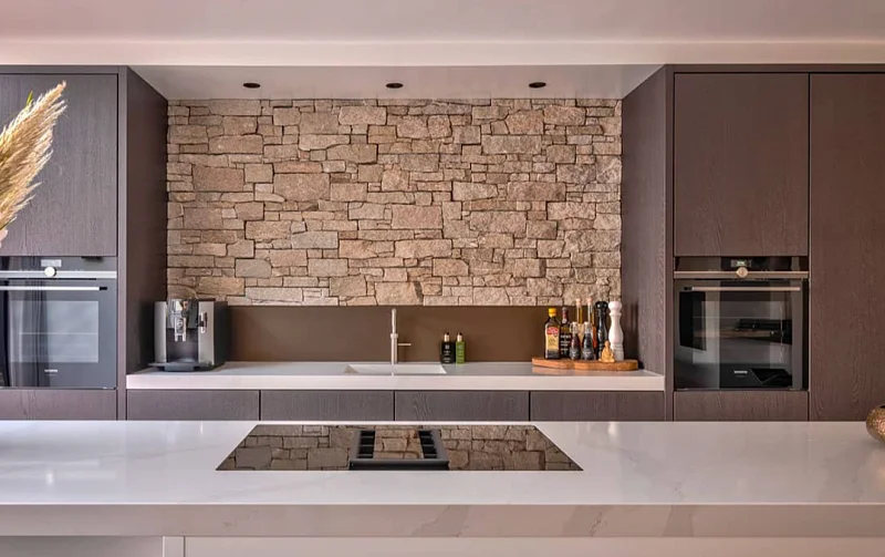 3D панель из натурального камня Кварцит Серо-коричневый Грубый камень Pharaon