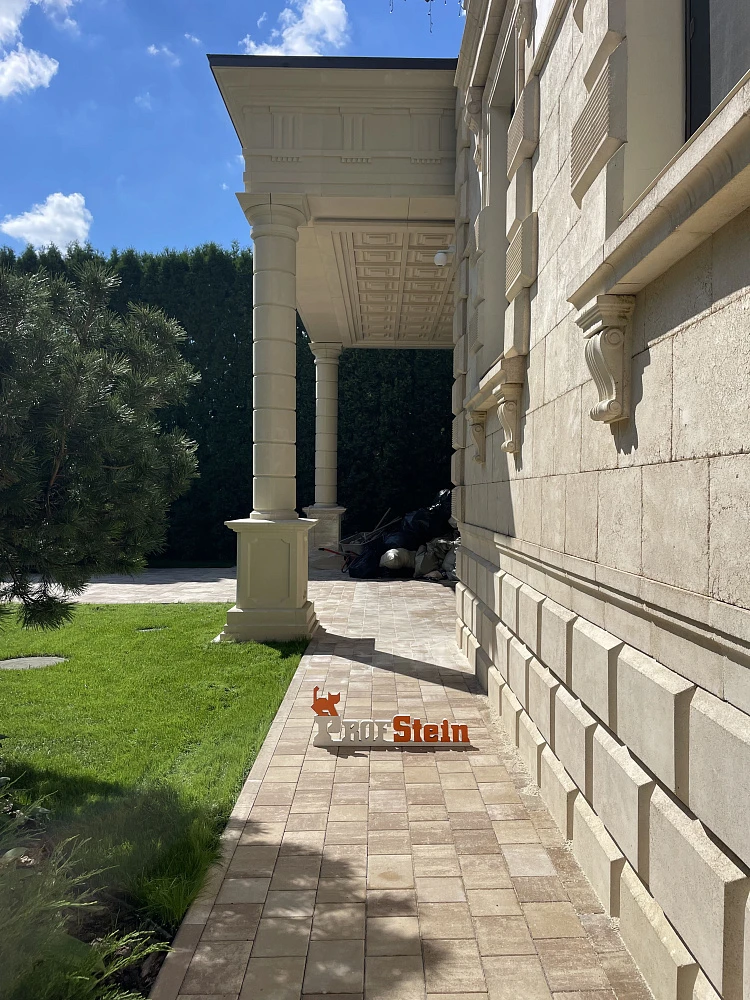 Укладка тротуарной плитки от Steingot в цвете Травертин