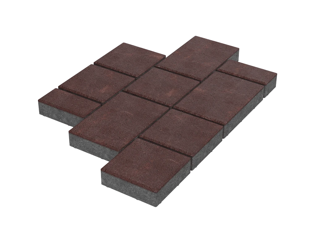 Тротуарная плитка Мозаика Бордовый Stellard 60 мм