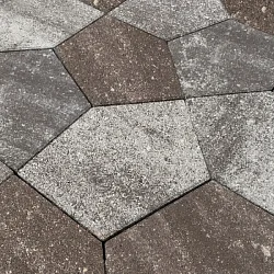 Тротуарная плитка КВИНТА 3П8Ф КОЛОРМИКС №25 Шоколад Нобетек 80 мм