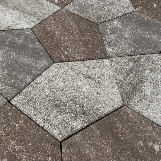 Тротуарная плитка КВИНТА 3П8Ф КОЛОРМИКС №25 Шоколад Нобетек 80 мм