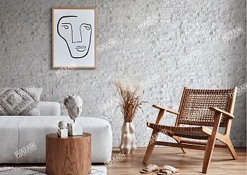 3D панель из натурального камня Кварцит Белый Классик Pharaon