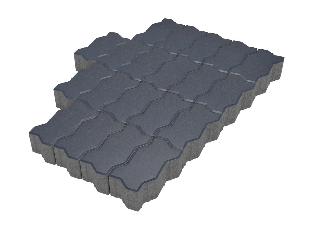 Тротуарная плитка Волна Черный Stellard 60 мм