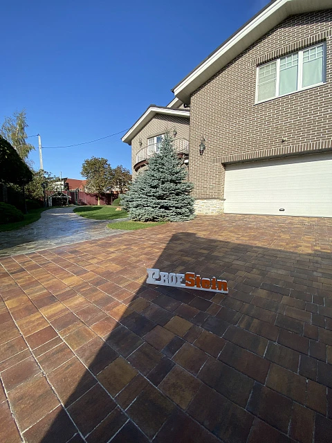 Замена плитняка на тротуарную плитку