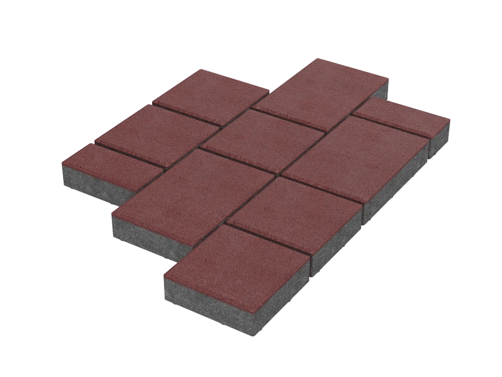 Тротуарная плитка Мозаика Красный Stellard 60 мм