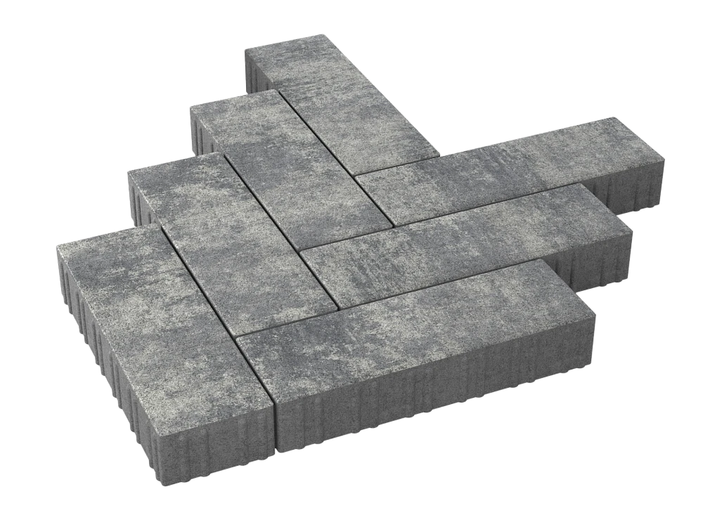 Тротуарная плитка Паркет Грей Stellard 80 мм