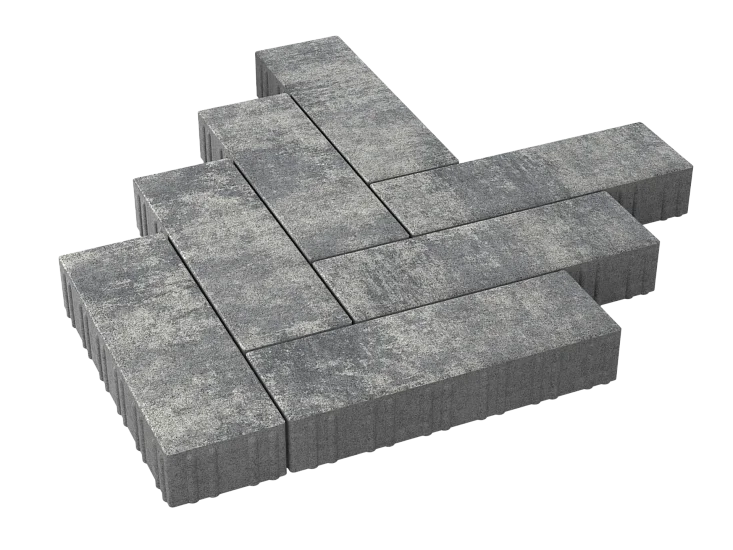 Тротуарная плитка Паркет Грей Stellard 80 мм