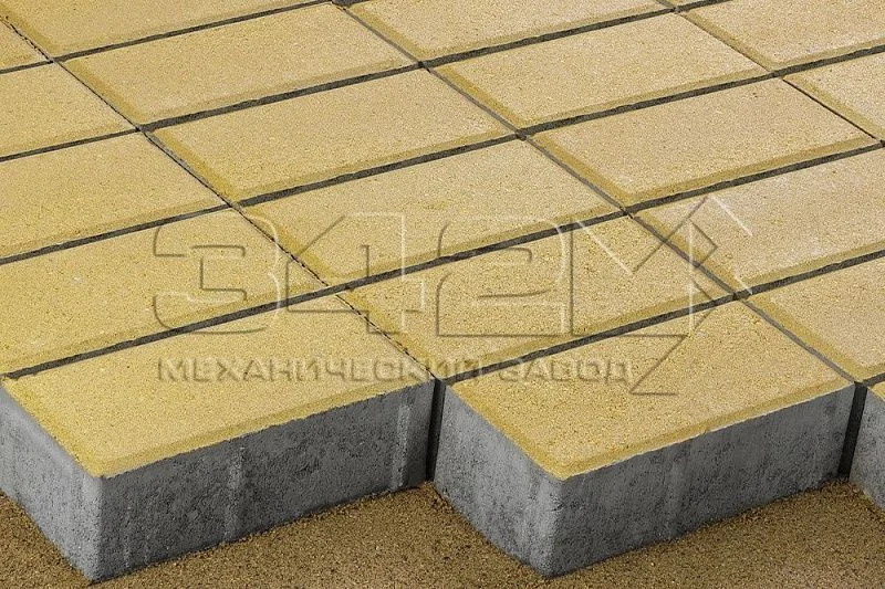 Тротуарная плитка Брусчатка 100х200х60 Желтый 342 МЗ