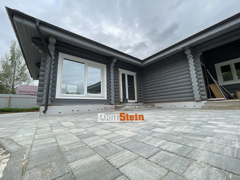 Проект Укладка тротуарной плитки Старый город Венусбергер цвета Туман 210 м2 в г. Пушкино, мкр-н Звягино