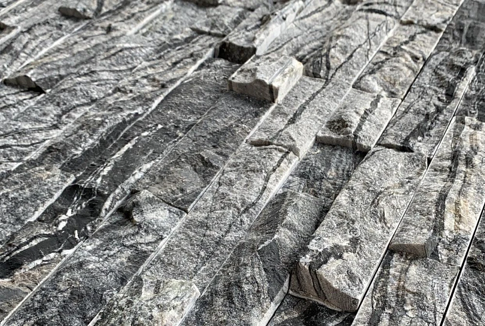 3D панель из натурального камня Мрамор Древесный серый Классик Pharaon