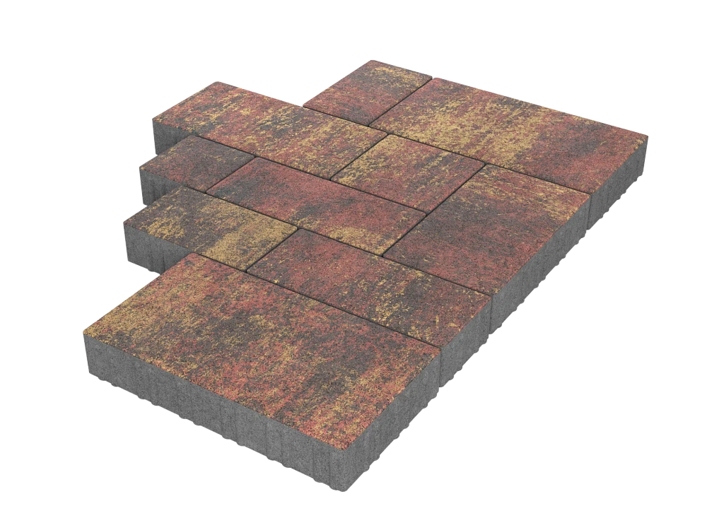 Тротуарная плитка Микс Сити Закат Stellard 60 мм