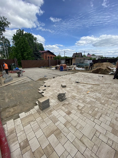 Укладка тротуарной плитки Бавария Травертин