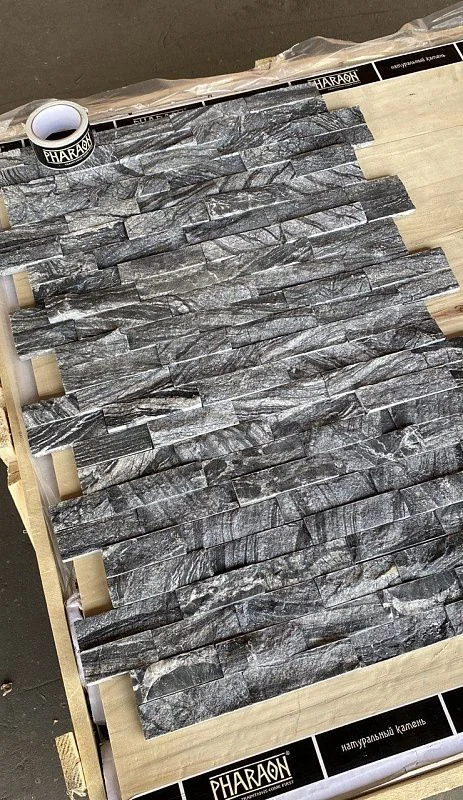 3D панель из натурального камня Мрамор древесный серый Неоклассик Pharaon