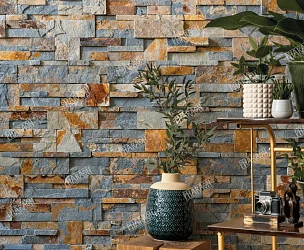 3D панель из натурального камня Сланец Мультиколор Модерн Pharaon