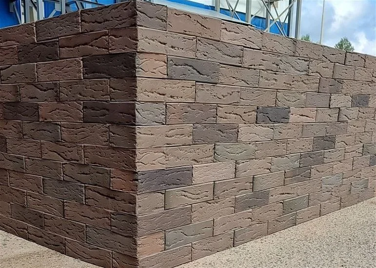 Кирпич облицовочный Графит Флэш одинарный 1 NF Старый Дуб ВКЗ