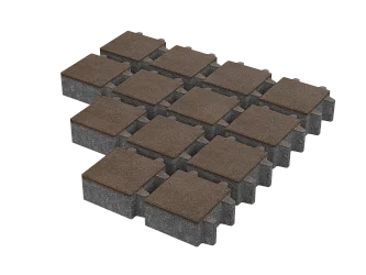 Тротуарная плитка Эко-квадрат Коричневый Stellard 80 мм