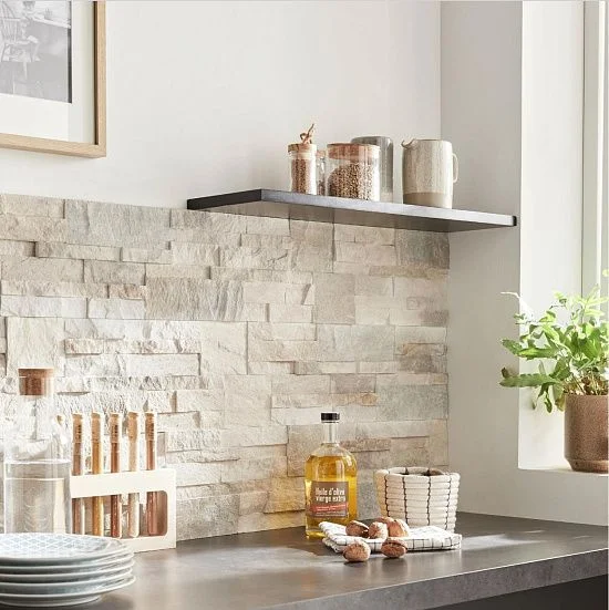 3D панель из натурального камня Кварцит Бежевый Модерн Pharaon