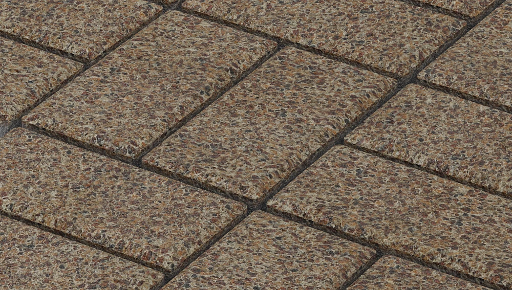 Тротуарная плитка Брусчатка Красный гранит Stellard 60 мм