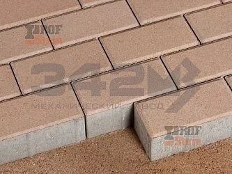 Тротуарная плитка Брусчатка, Бежевый 342 МЗ 80 мм