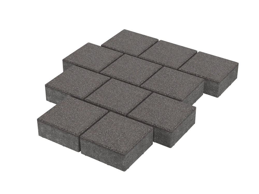 Тротуарная плитка Квадрат 20х20 Дымчатый кварц Stellard 80 мм