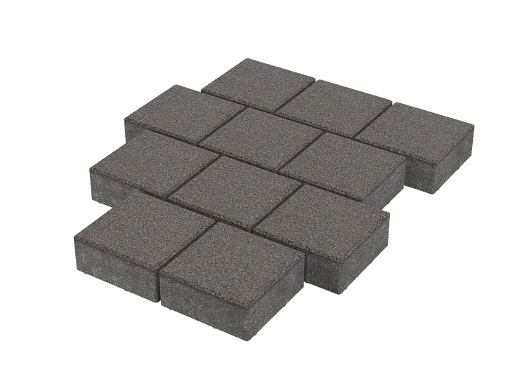 Тротуарная плитка Квадрат 20х20 Дымчатый кварц Stellard 60 мм