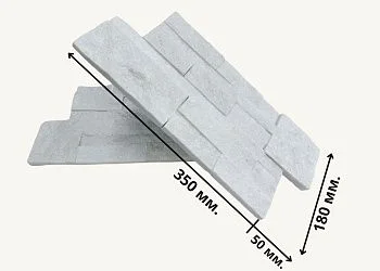 3D панель из натурального камня Кварцит Белый Модерн Pharaon