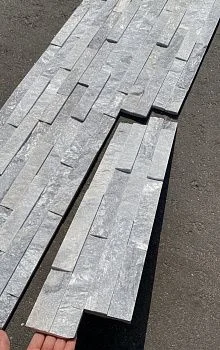 3D панель из натурального камня Кварцит Бело-серый Неоклассик Pharaon