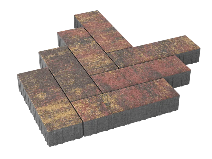 Тротуарная плитка Паркет Закат Stellard 80 мм