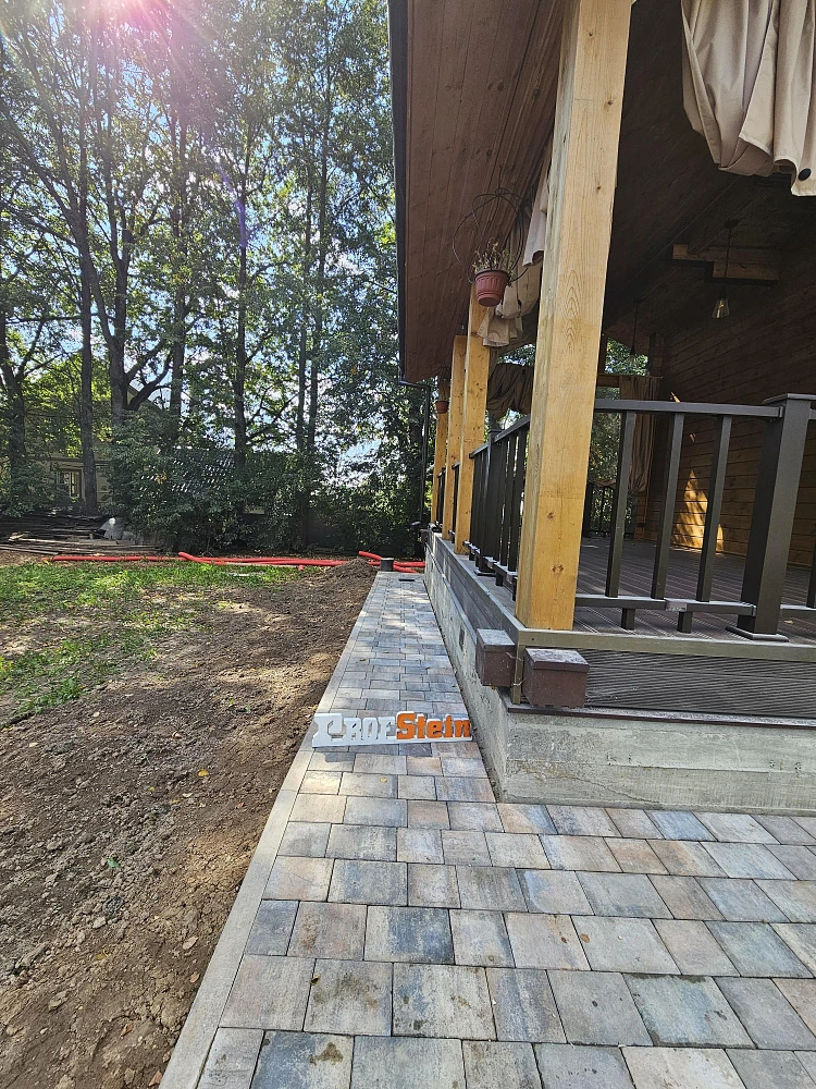 Укладка брусчатки Steingot с подготовкой бетонного основания