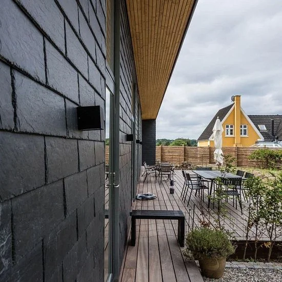 Плитка Сланец чёрный (натуральный скол) 100х 200 Pharaon