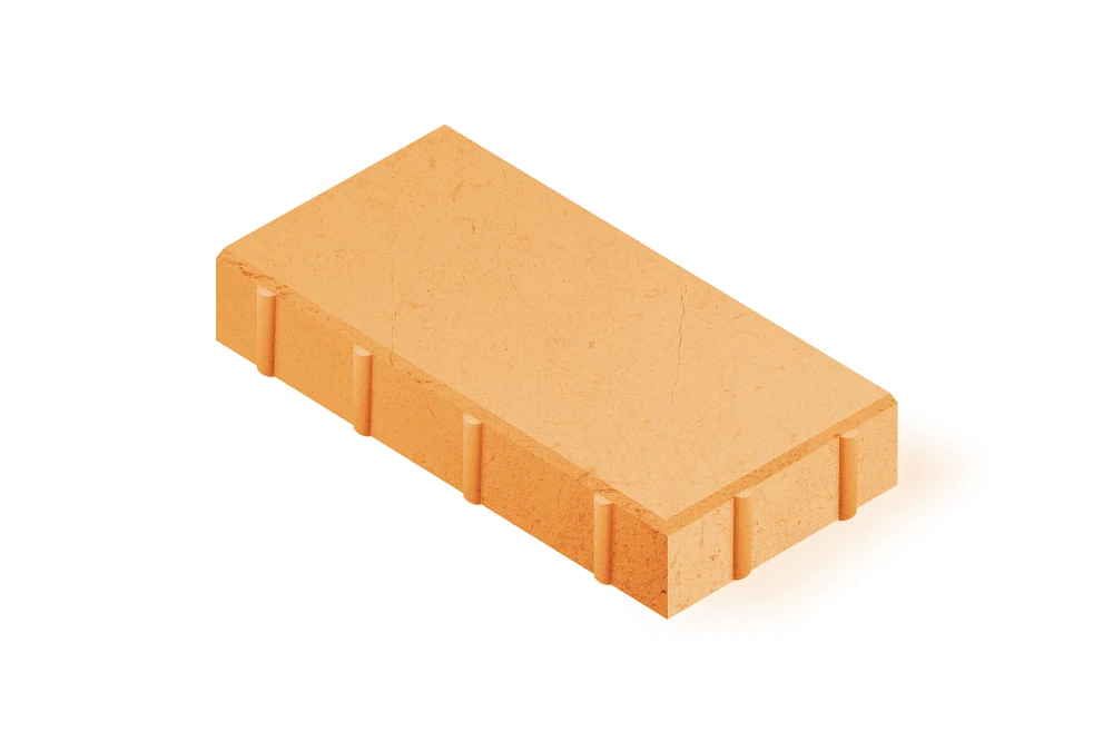 Тротуарная плитка Прямоугольник 4П6Ф Нобетек Персиковая 60 мм