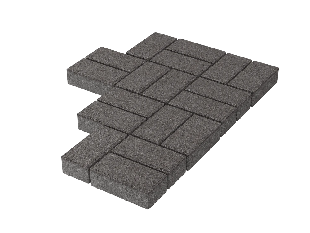 Тротуарная плитка Брусчатка Дымчатый кварц Stellard 60 мм